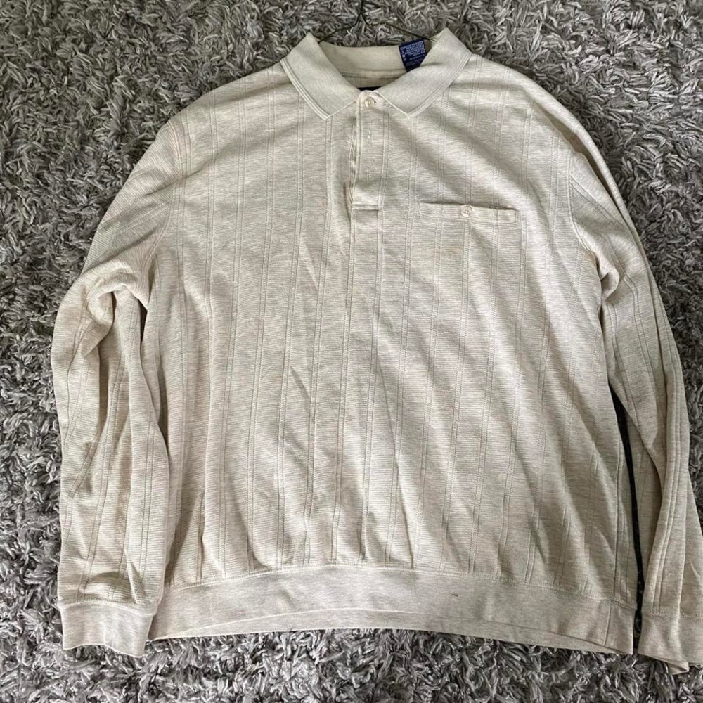 XL Quarter button up white sweater
